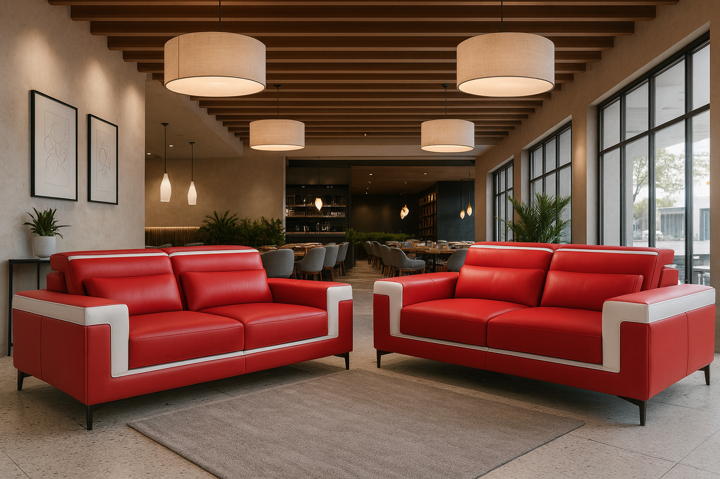 MAYOR (G8020D) 3 SEATER + 2 SEATER LOUNGE - CHOICE OF LEATHER AND ASSORTED COLOURS AVAILABLE