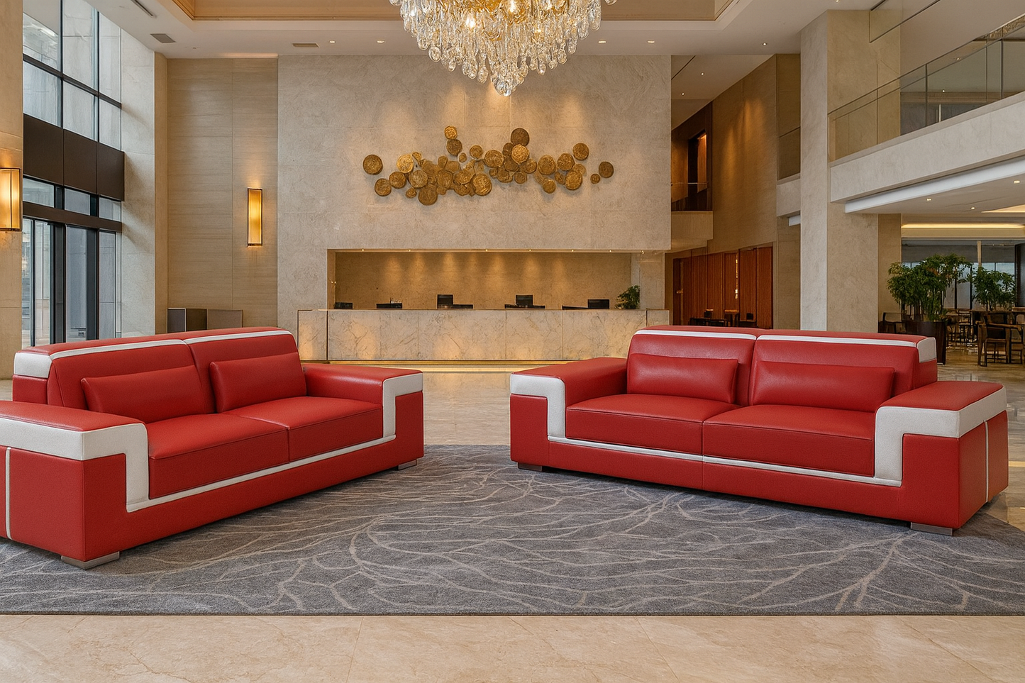 MAYOR (G8020D) 3 SEATER + 2 SEATER LOUNGE - CHOICE OF LEATHER AND ASSORTED COLOURS AVAILABLE