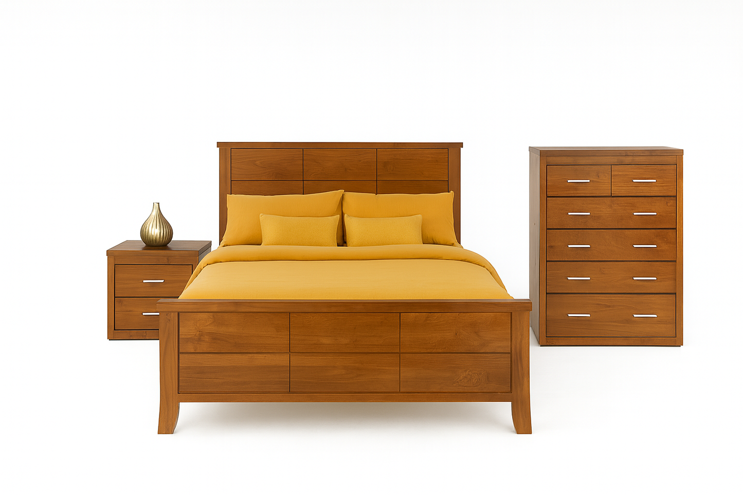 KING SINGLE NARRABEEN PANAL (14-15-15-20-21-18-5) BED (NTRKSB) - BALTIC (#215) , WALNUT (#219) , GREYWASH (#501)