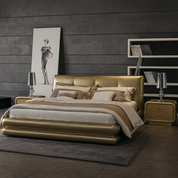 LAMBERT QUEEN 3 PIECE BEDSIDE BEDROOM SUITE WITH (#120 BEDSIDES) - LEATHERETTE - ASSORTED COLOURS