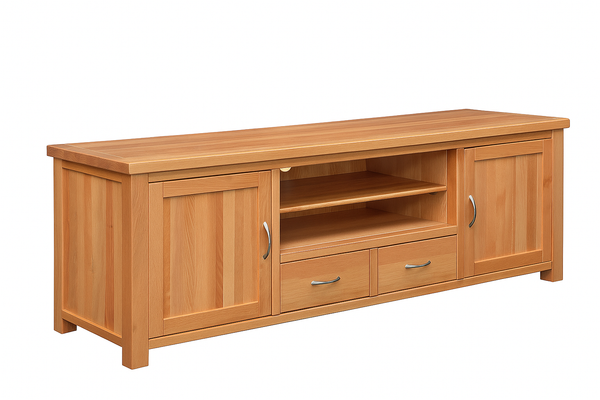 AUSTIN HARDWOOD TV LOWLINE UNIT - 590(H) x 1800(W) - TASSIE OAK COMBINATION - ASSORTED COLOURS