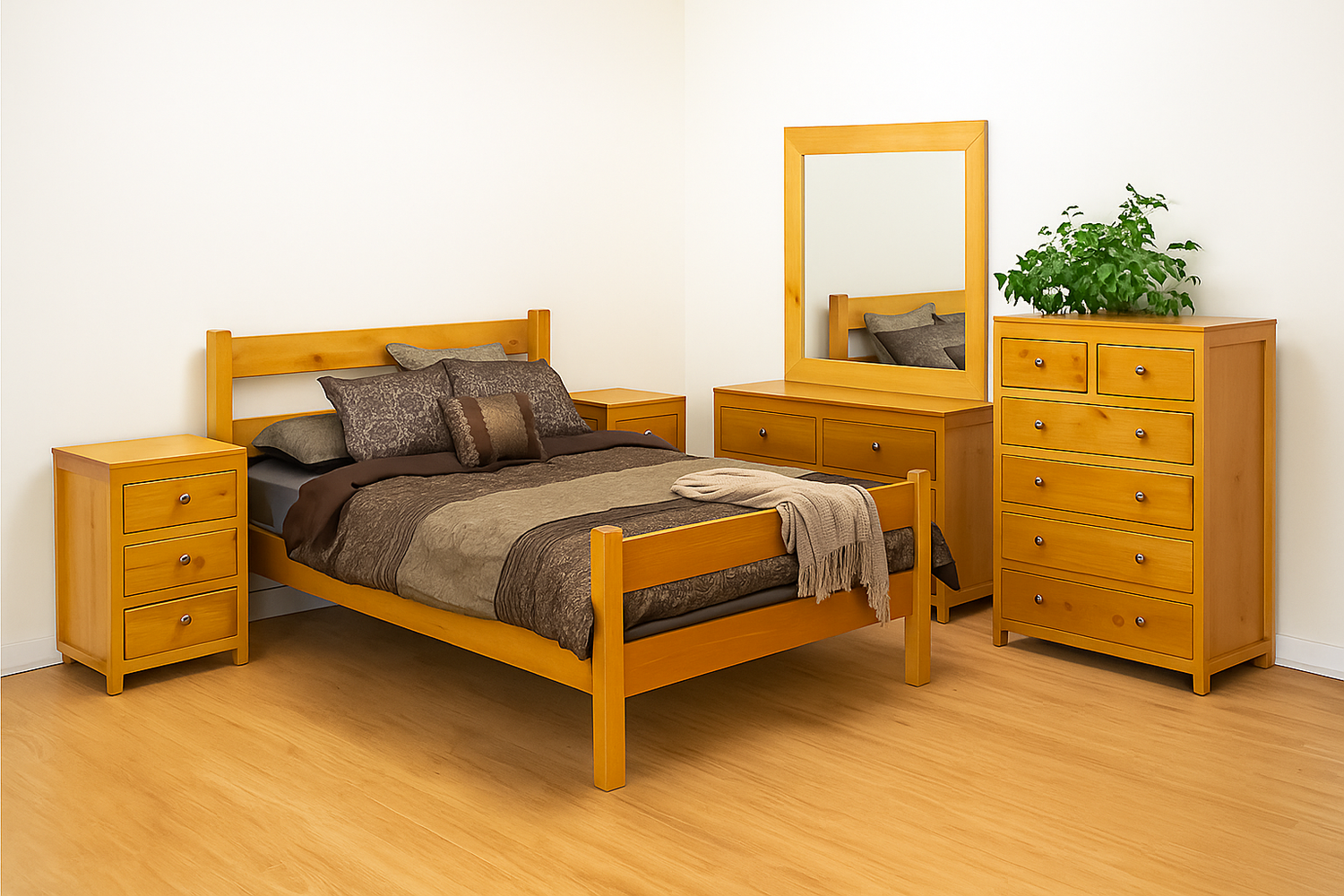 Chunky (AUSSIE MADE) Double Or Queen 4 Piece (TALLBOY) Bedroom Suite - Assorted Colours