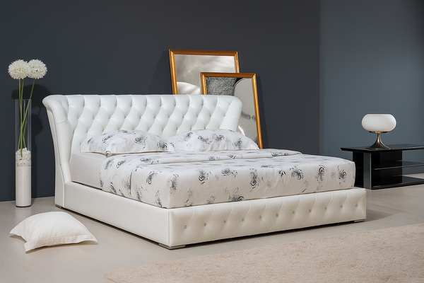 DOUBLE ANGELINA LEATHERETTE BED (618) - ASSORTED COLORS