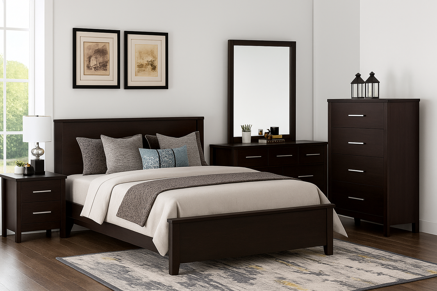 SINGLE OR KING SINGLE AMAZING 3 PIECE BEDROOM SUITE (MODEL:3-18-5) - CHOCOLATE