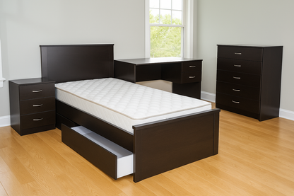 SINGLE OR KING SINGLE AMAZING 3 PIECE BEDROOM SUITE (MODEL:3-18-5) - CHOCOLATE
