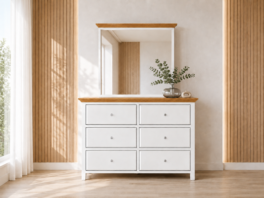 Jasper (AUSSIE MADE) Dressing Table With Mirror - Two Tone - Assorted Painted Colours
