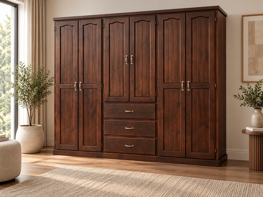 Empire (AUSSIE MADE) Large Multirobe With 6 Doors / 3 Drawers Collection - Assorted Stained Colours