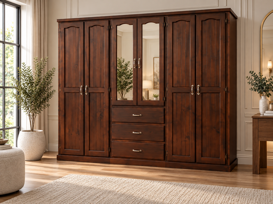 Empire Gad (AUSSIE MADE) 3 Piece (4 SECTIONS) Multi-robe With 6 Doors / 3 Drawers Collection - Assorted Stained Colours