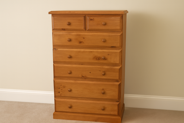 YORK (AUSSIE MADE) 7 DRAWER TALLBOY - 1500(H) x 900(W) - ASSORTED COLOURS