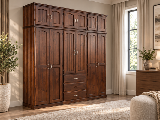 Mudgee (AUSSIE MADE) Timber 3 Piece Multirobe With Top Storage Boxes Collection - Assorted Stained Colours