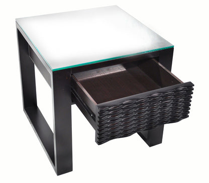 CHLOE LAMP / SIDE TABLE WITH GLASS TOP