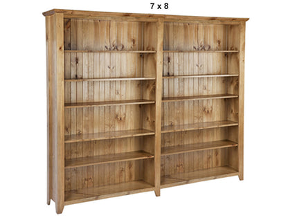 CHUNKY (AUSSIE MADE) HIGHLINE BOOKCASE (3 SECTIONS) PIGEON PAIRED COLLECTION - ASSORTED STAINED COLOURS - STARTING FROM $1399