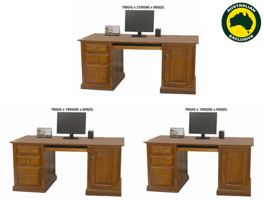 Churach (AUSSIE MADE) Desk Collection - Tassie Oak Combination - Assorted Stained Colours