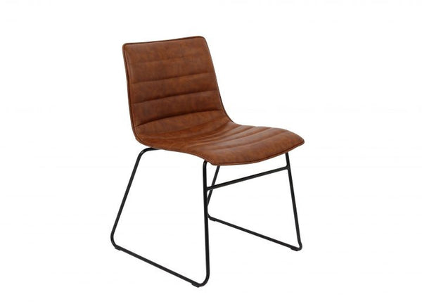 CINCINNATI DINING LEATHERETTE VINTAGE CHAIR - TAN