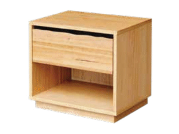 CRAYSON 1 DRAWER BEDSIDE TABLE - 500(H) x 550(W) x 400(D) - MESSMATE