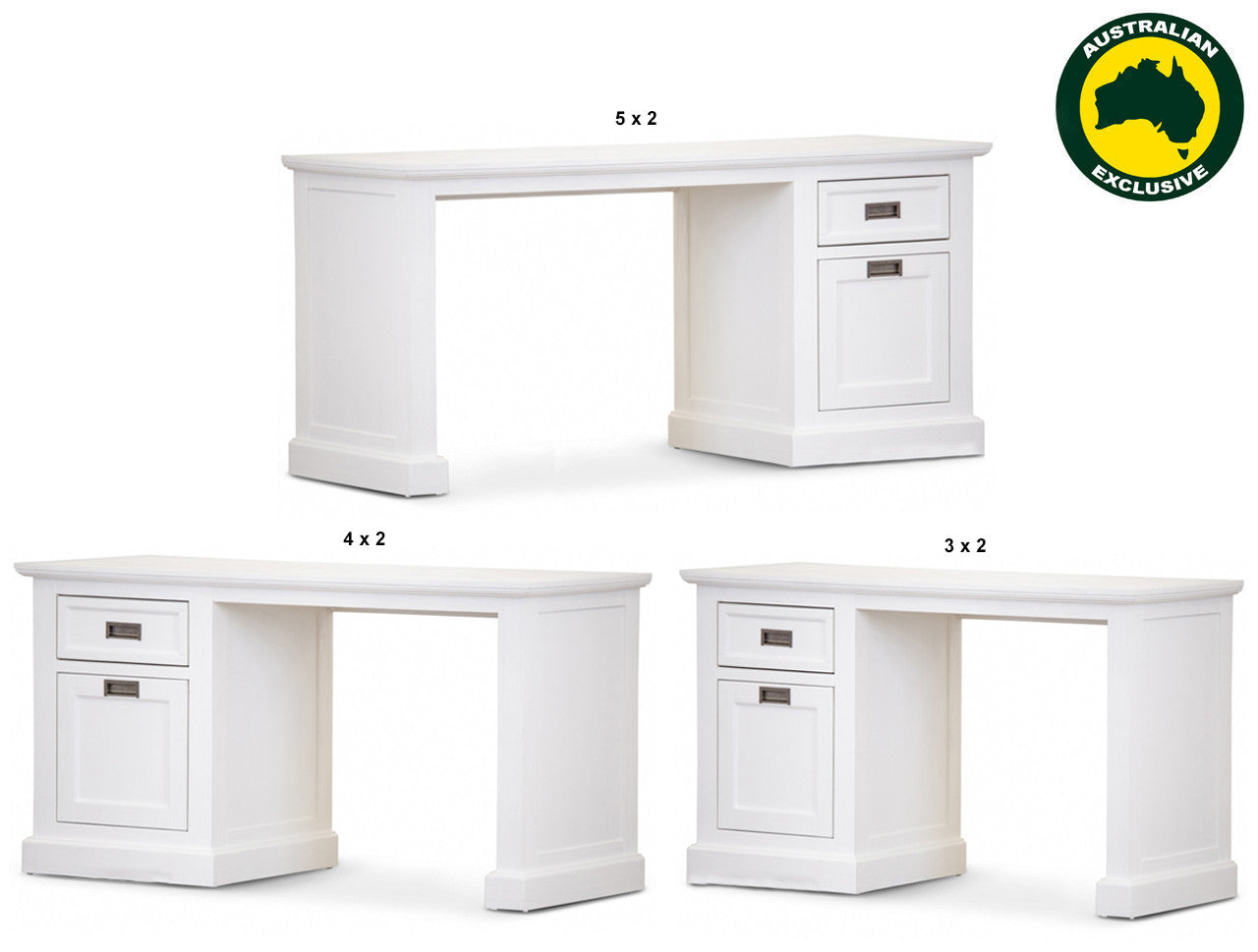 Coastal (AUSSIE MADE) 1 Door / 1 Drawer Desk (REVERSIBLE) Collection - Assorted Painted Colours