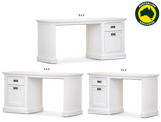 Coastal (AUSSIE MADE) 1 Door / 1 Drawer Desk (REVERSIBLE) Collection - Assorted Painted Colours