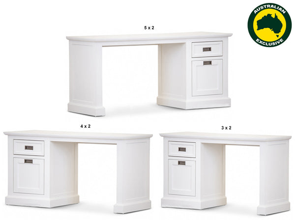 COASTAL (AUSSIE MADE) 1 DOOR / 1 DRAWER DESK (REVERSIBLE) COLLECTION - ASSORTED PAINTED COLOURS - STARTING FROM $799