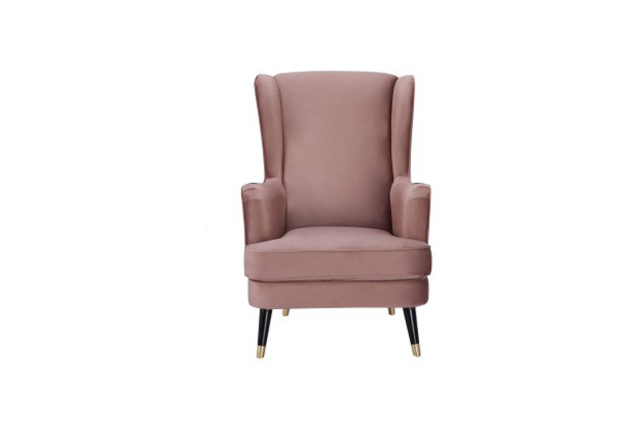 CAPE FABRIC UPHOLSTERED ARMCHAIR -  BLUSH