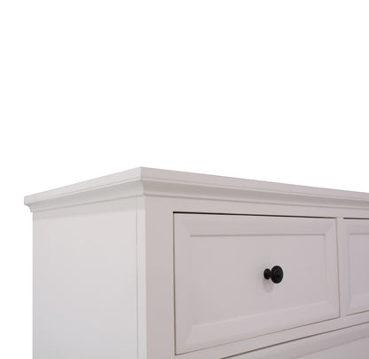 CHANELLE 6 DRAWER TOP SPLIT TALLBOY - 1250(H) x 950(W) - WHITE