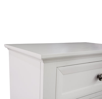 AUSTIN 3 DRAWER BEDSIDE TABLE - 705(H) x 710(W) - WHITE