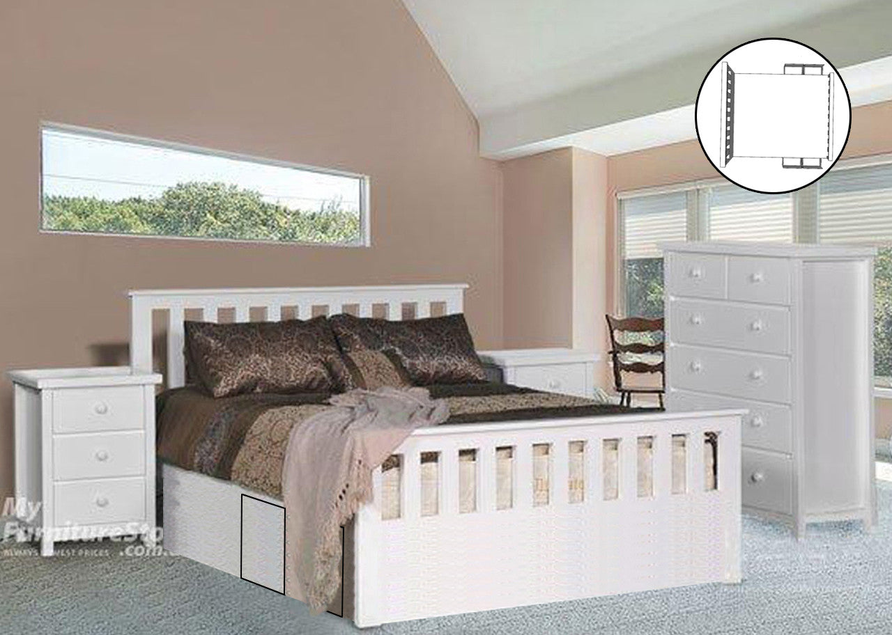 Double Cronulla (AUSSIE MADE) Bed With 4 Under Bed Storage Drawers - Tassie Oak Combination - Assorted Colours