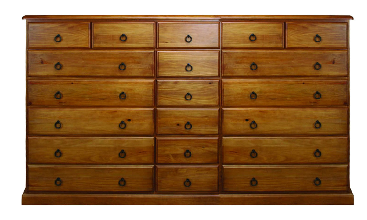 Crystal (AUSSIE MADE) 20 Drawer Large Chest - 1200(H) X 2000(W) - Assorted Colours