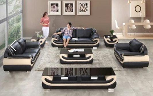 CAMELLIA SIMULATION LEATHER + PVC OTTOMAN - AS PICTURED