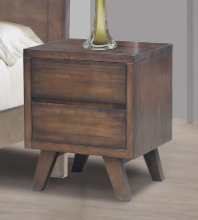 Roger 2 Drawer Bedside Table - As Pictured