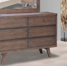 ROGER 6 DRAWER DRESSER WITH MIRROR - AS PICTURED