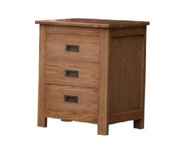 DANIEL (3719)  3 DRAWER BEDSIDE CHEST-CHESTNUT