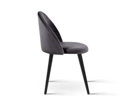 CAMRYN (SET OF 2) VELVET FABRIC DINING CHAIR -  DARK GREY