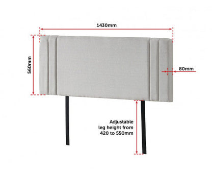 DOUBLE ANDORRA LINEN FABRIC HEADBOARD BEDHEAD - BEIGE