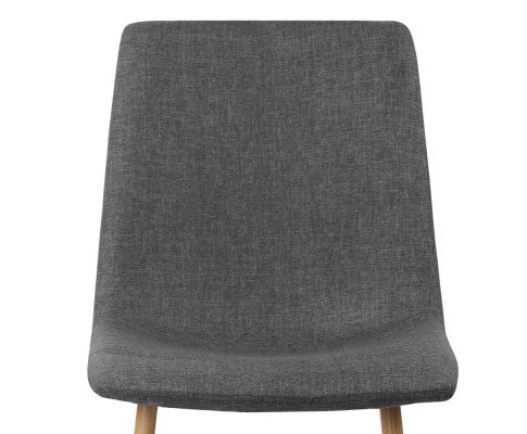RONDELL (SET OF 2) FABRIC DINING CHAIR - DARK GREY