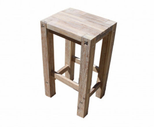 DELANEY WOODEN STURDY STOOL - WHITE