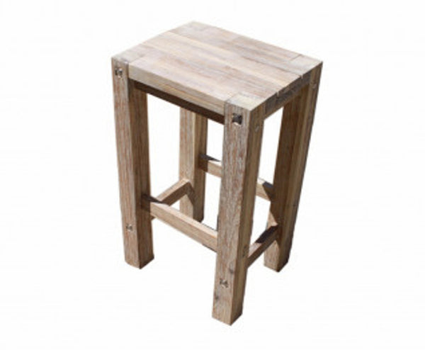 DELANEY WOODEN STURDY STOOL - WHITE