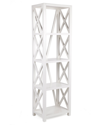 X-STYLE CROSSED BOOKCASE - WHITE - STARTING FROM $349