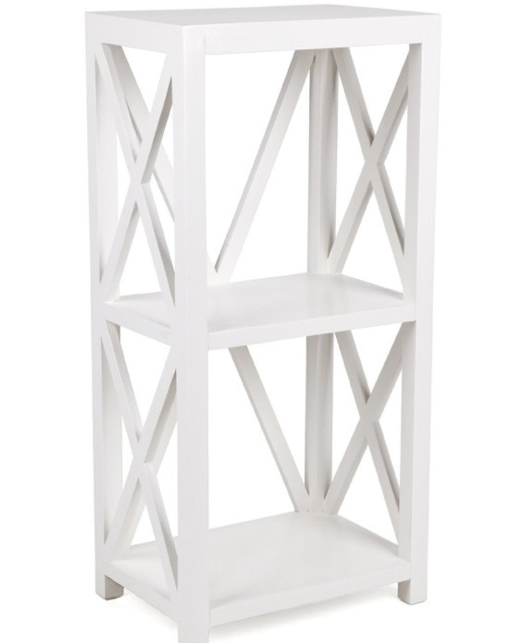X-STYLE CROSSED BOOKCASE - WHITE - STARTING FROM $349