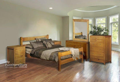 CHUNKY DOUBLE OR QUEEN 5 PIECE DRESSER BEDROOM SUITE - ASSORTED COLOURS