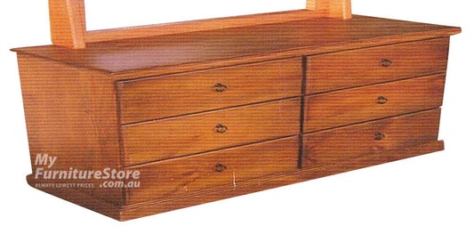 NY (AUSSIE MADE) 6 DRAWER (3+3) LOWBOY - 860(H) x 1200(W) x 420(D) - ASSORTED COLOURS