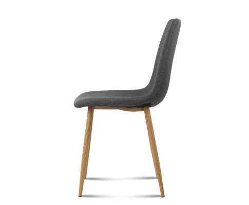 RONDELL (SET OF 2) FABRIC DINING CHAIR - DARK GREY
