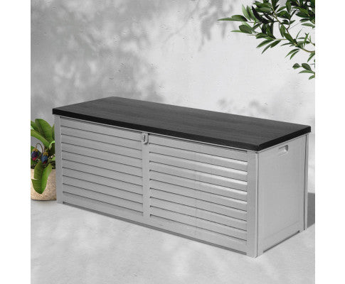 MADIGAN OUTDOOR/INDOOR STORAGE BOX BENCH - DARK GREY & WHITE