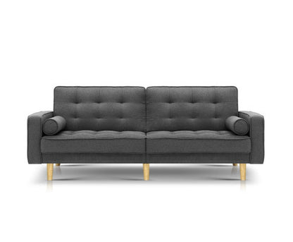 FOREST FABRIC  3  SEATER SOFA BED RECLINER LOUNGE- DARK GREY
