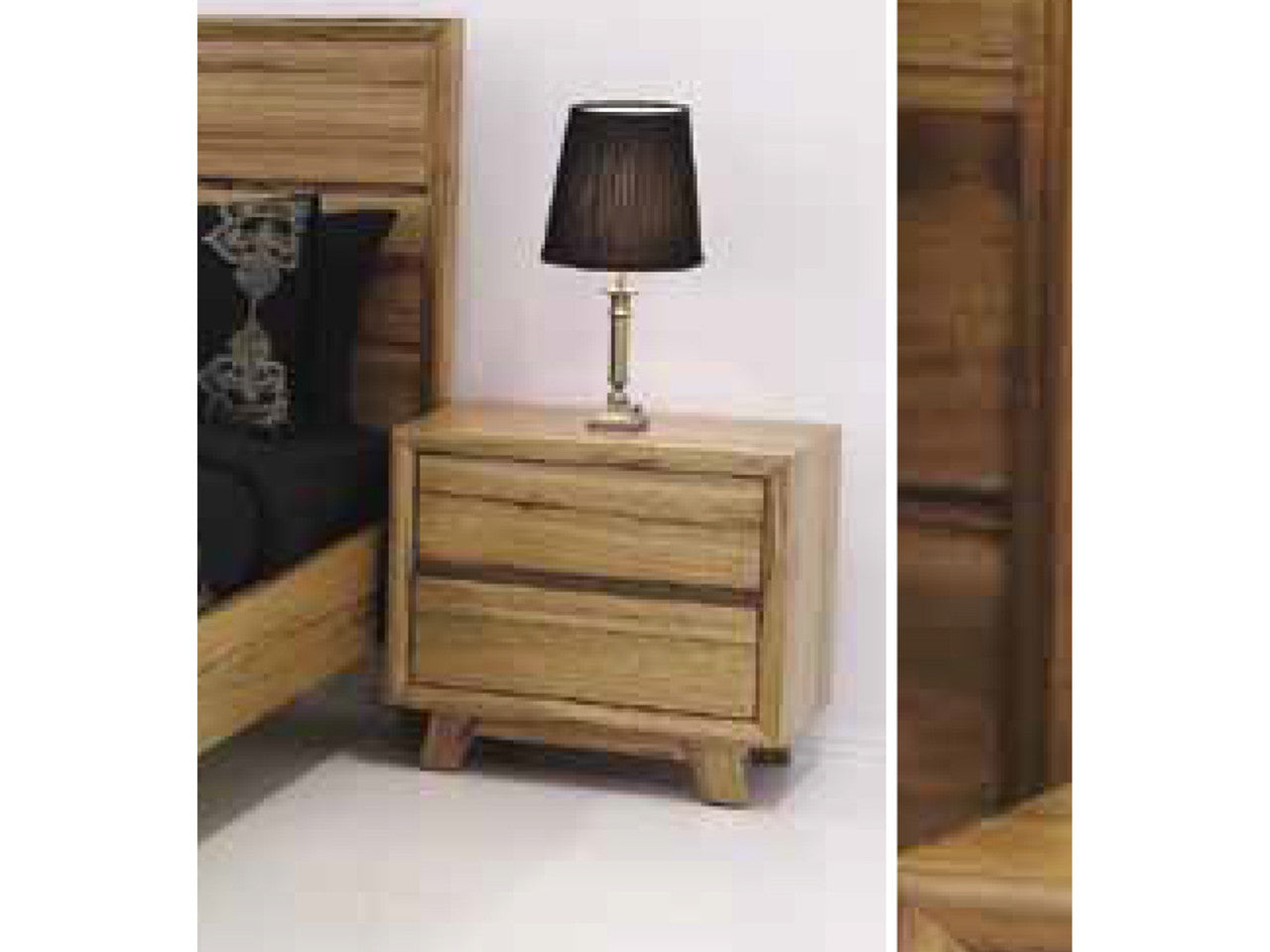 Indigo 2 Drawer Bedside Table - Natural
