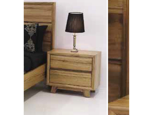 Indigo 2 Drawer Bedside Table - Natural