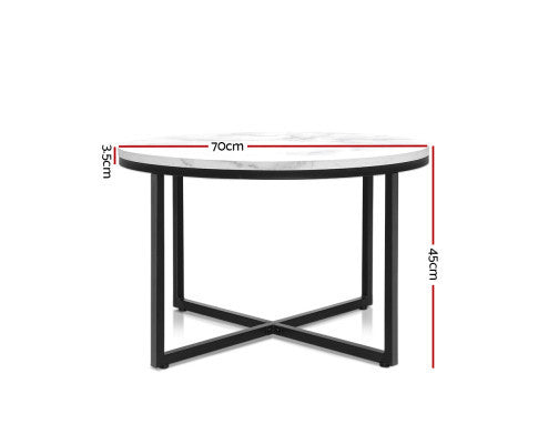 MADELYN ROUND COFFEE TABLE WITH MARBLE TOP - AS PICTURED
