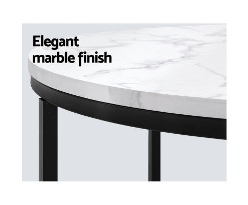 MADELYN ROUND COFFEE TABLE WITH MARBLE TOP - AS PICTURED