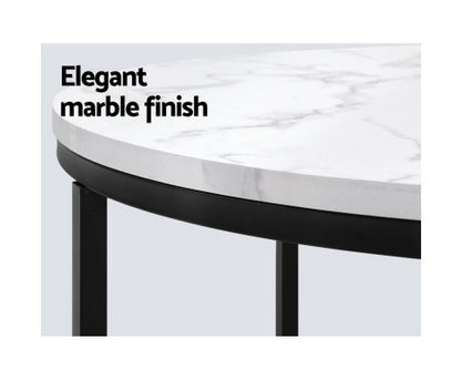MADELYN ROUND COFFEE TABLE WITH MARBLE TOP - AS PICTURED