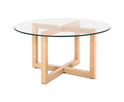 SPARROW ROUND GLASS COFFEE TABLE - AS PICTURED