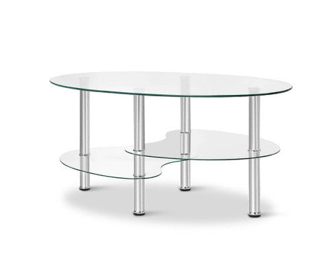 DESMOND 3 TIER GLASS COFFEE TABLE - AS PICTURED